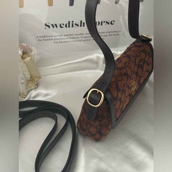 Coach Etta Small Flap Shoulder Bag In Signature Chenille - Picture 6 of 10